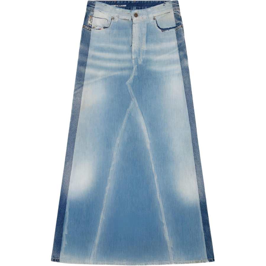 DIESEL FW24 Denim Long Skirt Women's Blue