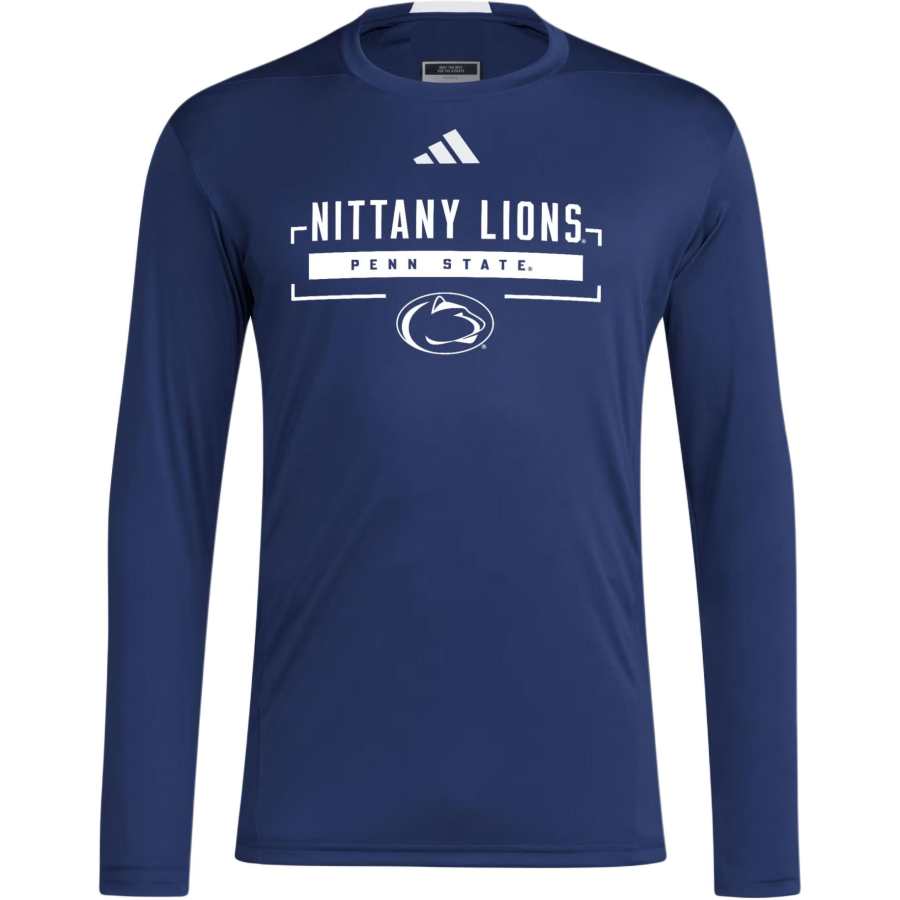 Adidas Adidas D4T T Shirts Men's Marine Blue Team/White/NCAA PSU 705 Crew Neck Moderate