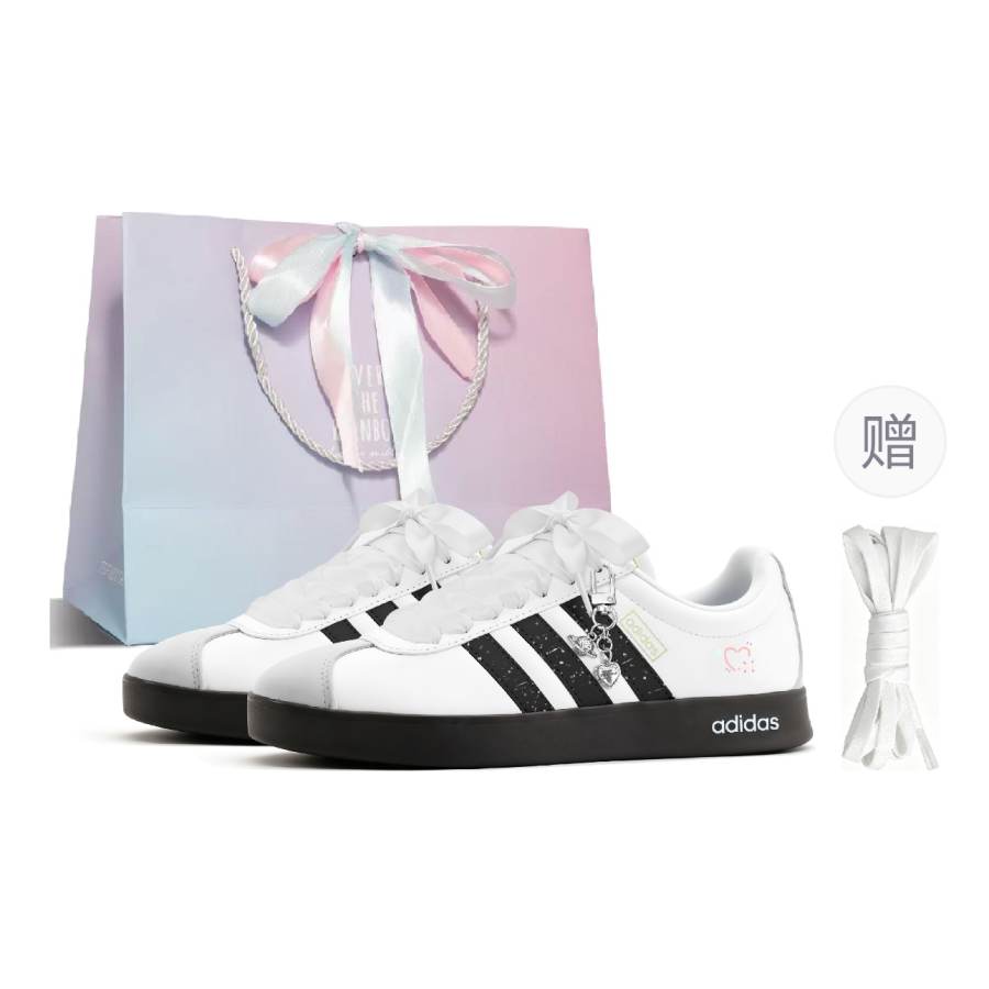 Adidas Adidas Vl Court Classic Skateboard Shoes Unisex Low Top Pink