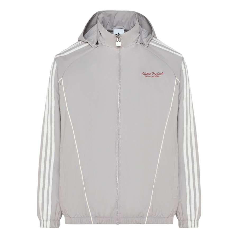 Adidas Originals WINDBREAKER Jackets Men's Light Gray Hooded Non Detachable Moderate