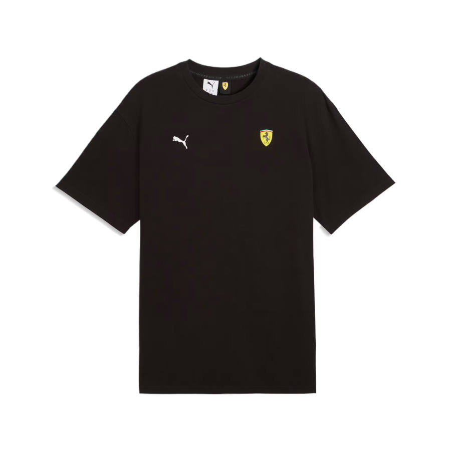 PUMA Scuderia Ferrari T Shirts Men's PUMA Black Crew Neck Moderate