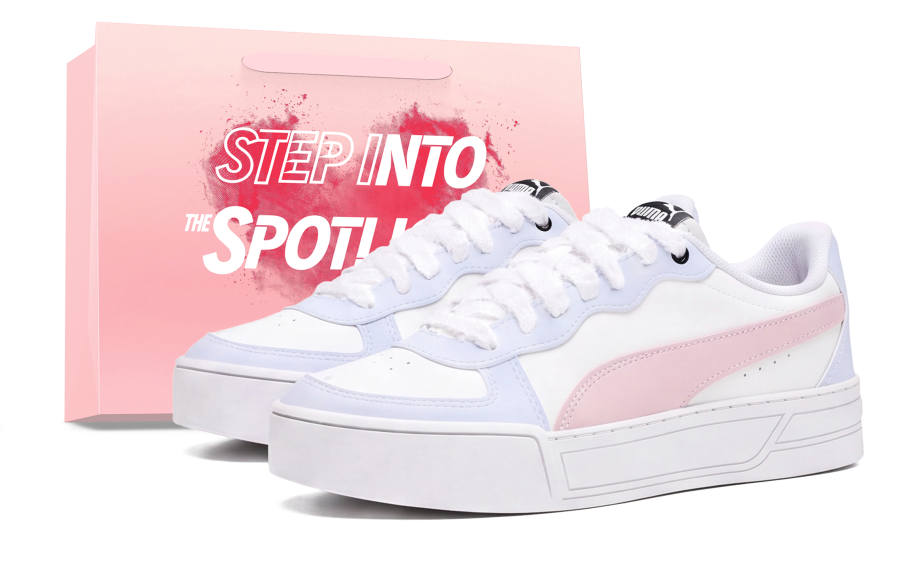 PUMA Skye Skateboard Shoes Unisex Low Top Purple/Pink/White