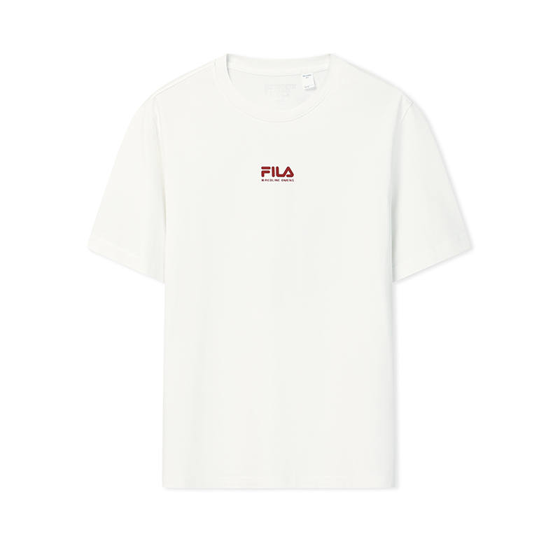 FILA ORIGINALE T Shirts Men's Cloud White Crew Neck Moderate Other