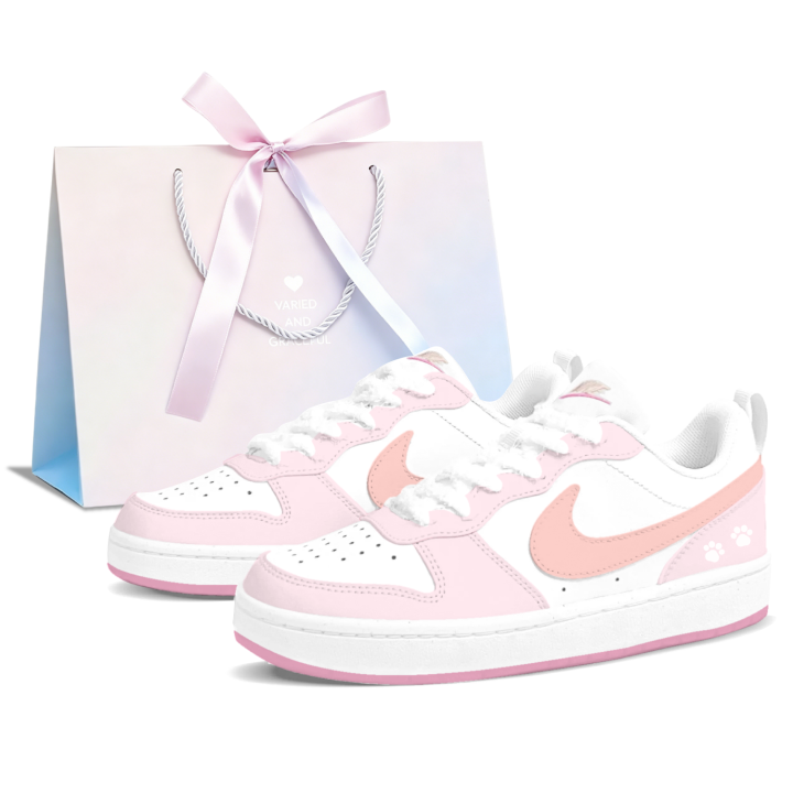 Nike Nike Court Borough Skateboard Shoes Unisex Low Top Pink/White