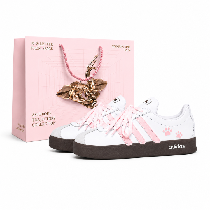 Adidas Adidas Vl Court Classic German Army Trainers Unisex Low Top Pink White