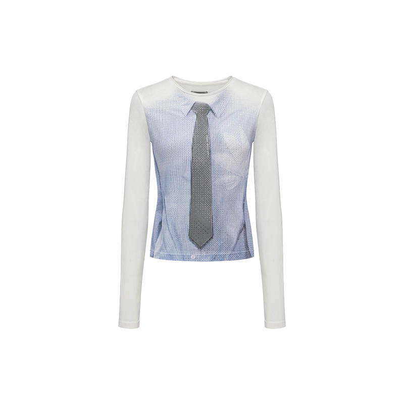 Feng Chen Wang T Shirts Women's White/Blue Crew Neck Moderate Other