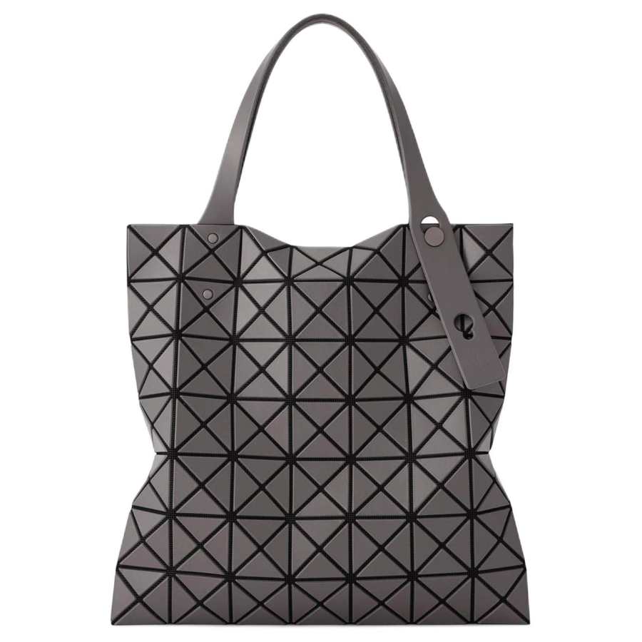 ISSEY MIYAKE Prism Artificial Leather Tote Bag, Shopping Bag, Shoulder Bag, Handbag Women's Charcoal Gray