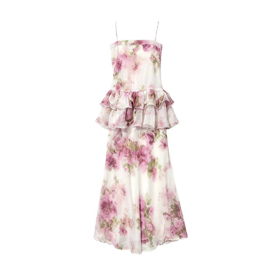 TUSHIFEI Sleeveless Dresses Women's Image Color Camisole Thin Long Skirt A Line Skirt