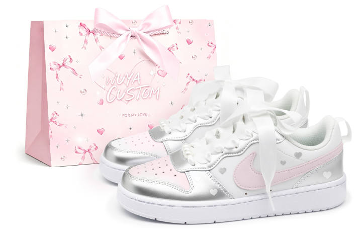 Nike Nike Court Borough Skateboard Shoes Women's Low Top Silver/Pink