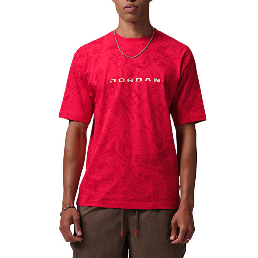 Jordan Jordan Air Jordan Brooklyn T Shirts Men's University Red/Phantom Crew Neck Moderate