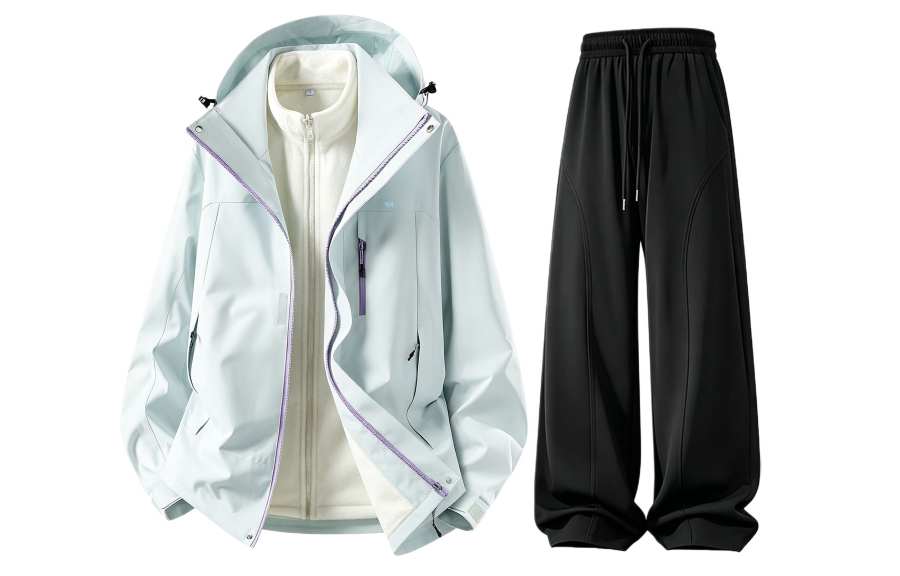 WARRIOR Windbreaker Jacket & Pants Sets Unisex Hooded Detachable Moderate