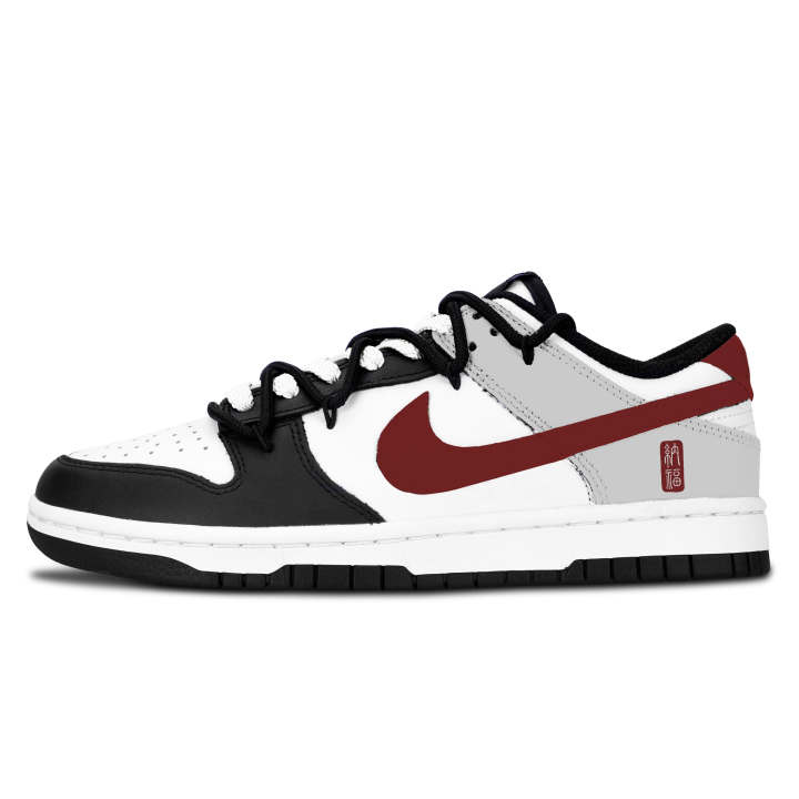 Nike Nike Dunk Skateboard Shoes Unisex Low Top Black/White/Gray/Red