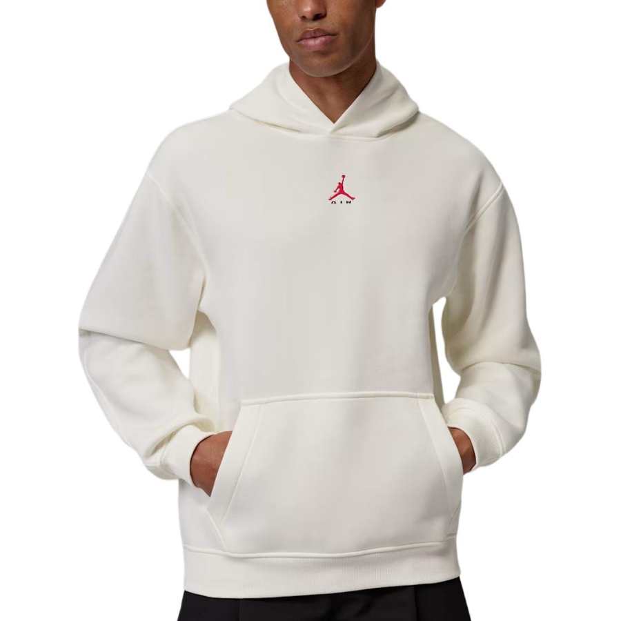 Jordan Jordan Sweatshirts Men's Sail White/University Red Hooded Non Detachable Moderate