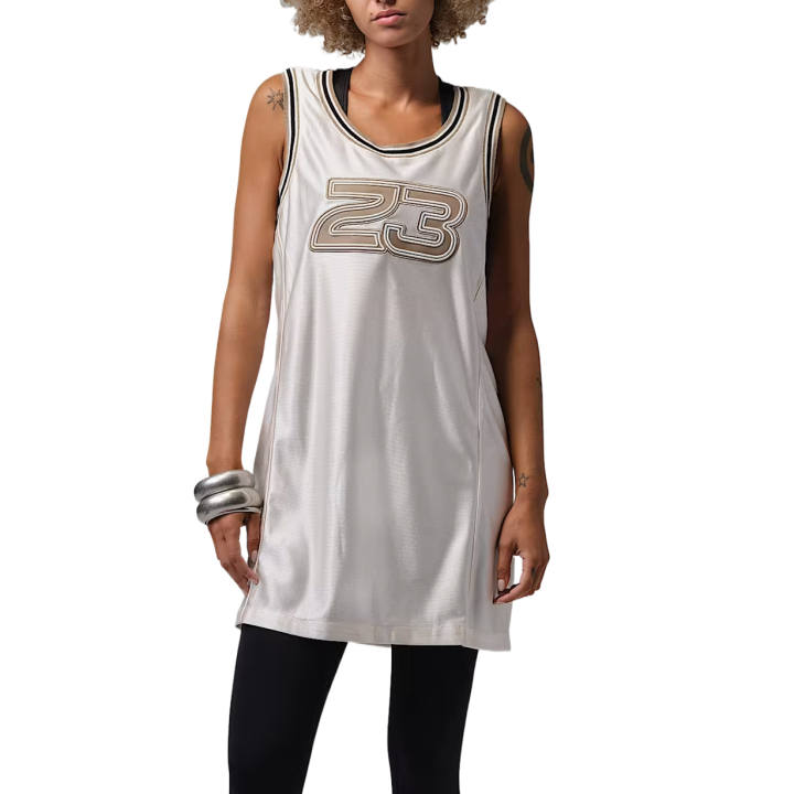 Jordan Jordan Flight Sleeveless Dresses Women's Light Ivory Crew Neck Moderate Short Skirt