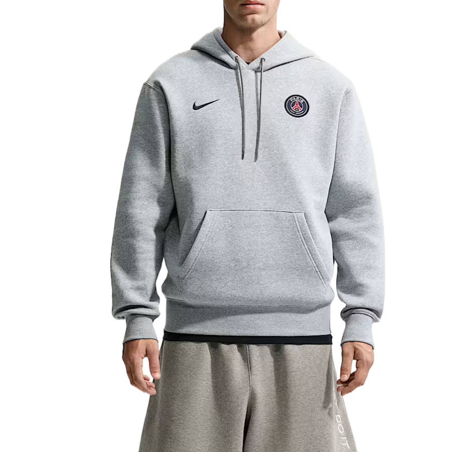 Nike Nike Paris Saint Germain Sweatshirts Men's Dark Gray Blend/Midnight Blue Hooded Non Detachable Moderate