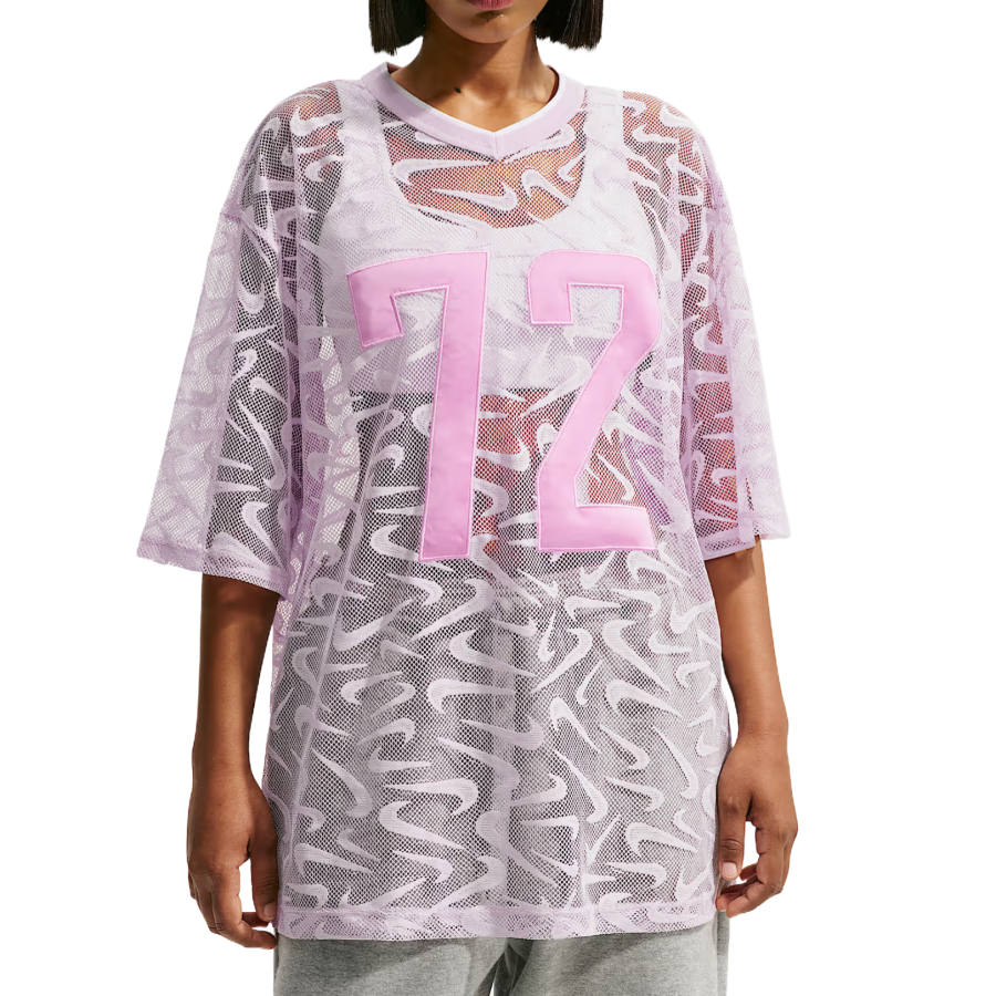 Nike Nike Sportswear T Shirts Women's Bleached Lilac/Pink Swelling/White V Neck