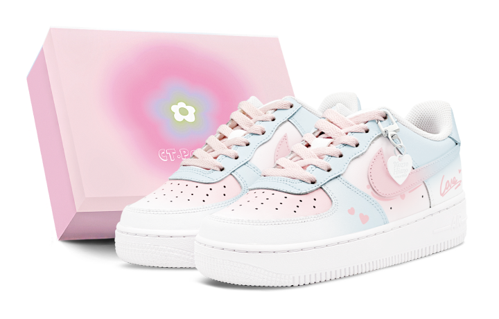 Nike Nike Air Force 1 Skateboard Shoes Unisex Low Top Blue/Pink