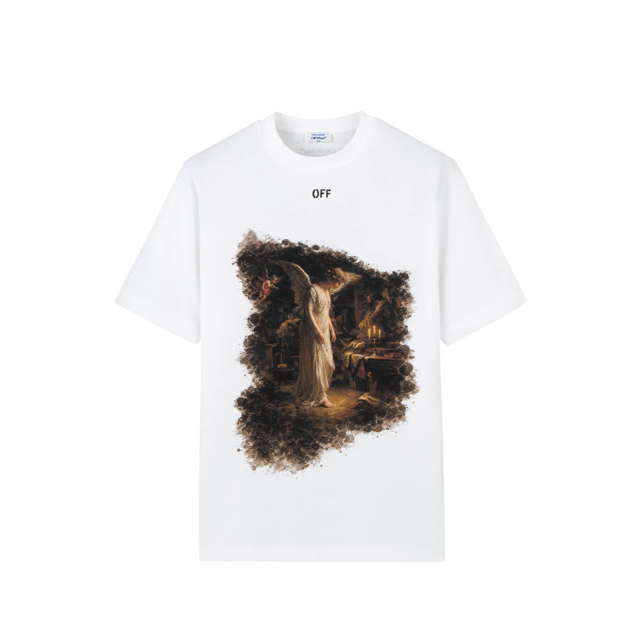 OFF-WHITE OFF WHITE T Shirts Unisex White Crew Neck Moderate Heavyweight