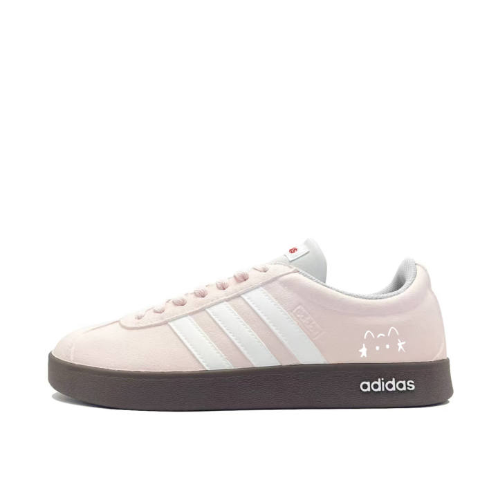 Adidas Adidas Vl Court Classic German Army Trainers Unisex Low Top Pink/White