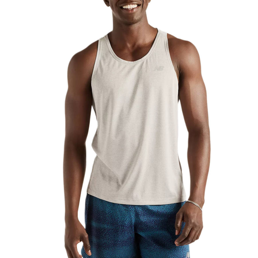 New Balance New Balance Tank Tops Men's Sport Gray Crew Neck Moderate Straight Fit