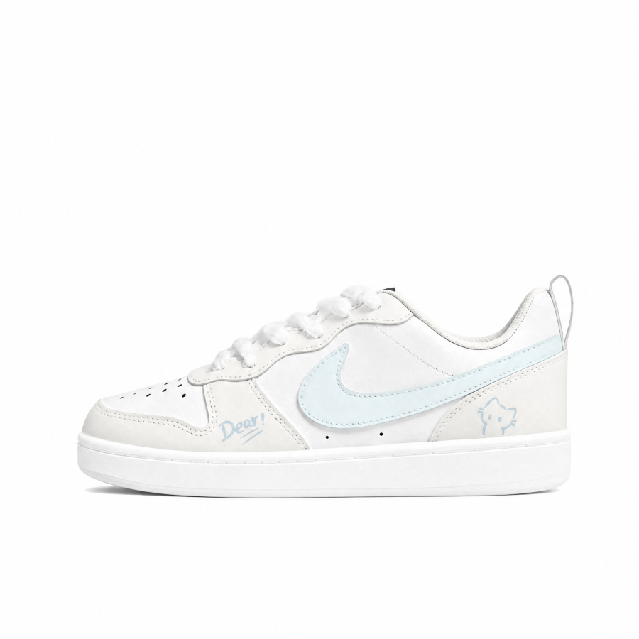 Nike Nike Court Borough Skateboard Shoes Women's Low Top Beige Blue