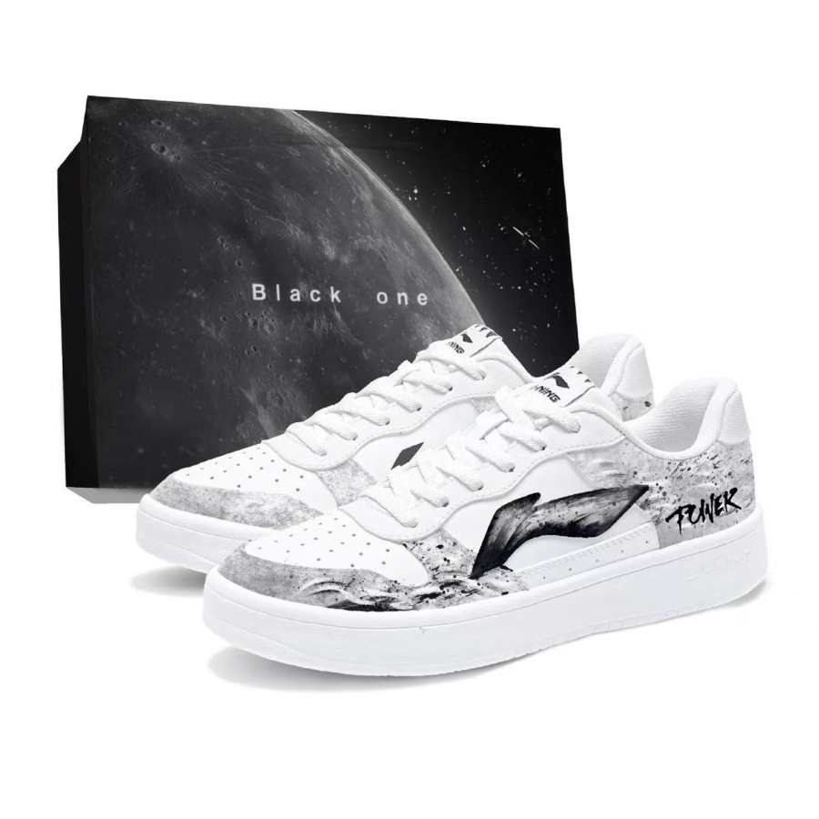 Li-Ning Li Ning Floating Boat Skateboard Shoes Unisex Low Top White/Black/Gray