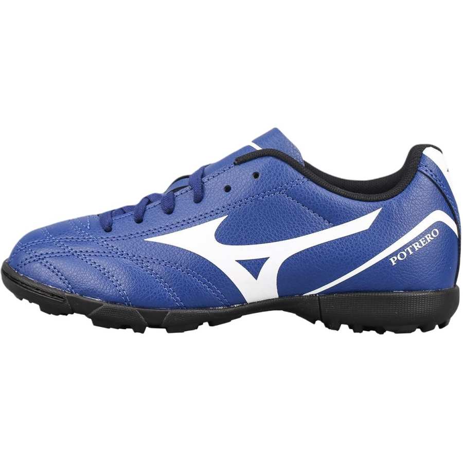 Mizuno Slip Resistant Abrasion Resistant Low top Kids' Soccer Shoes Blue White Kids'