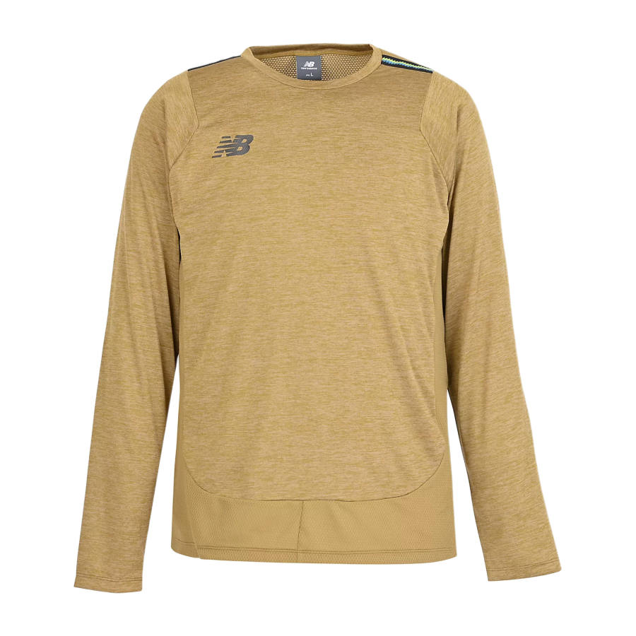 New Balance New Balance Black Out T Shirts Men's Drift Sand Brown Crew Neck Moderate