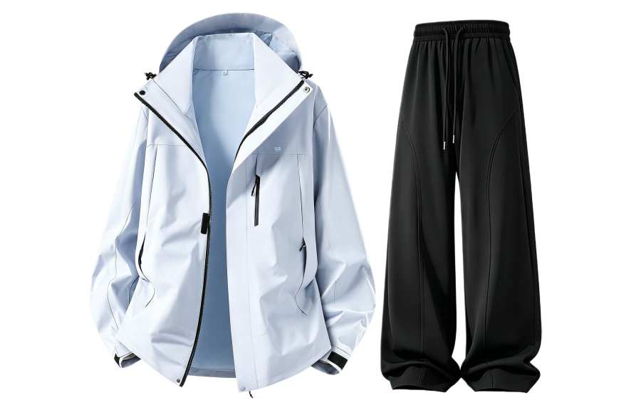 WARRIOR WARRIOR Windbreaker Jacket & Pants Sets Unisex Hooded Detachable Moderate