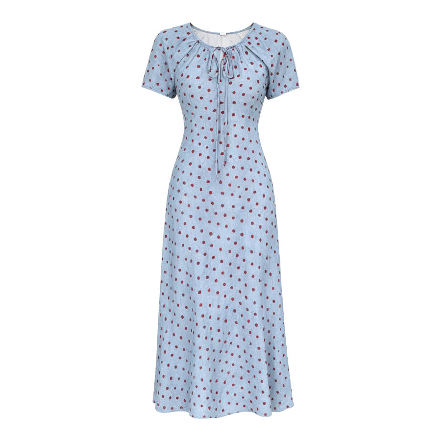 CPAURA Short Sleeved Dresses Women's Moderate Long Skirt