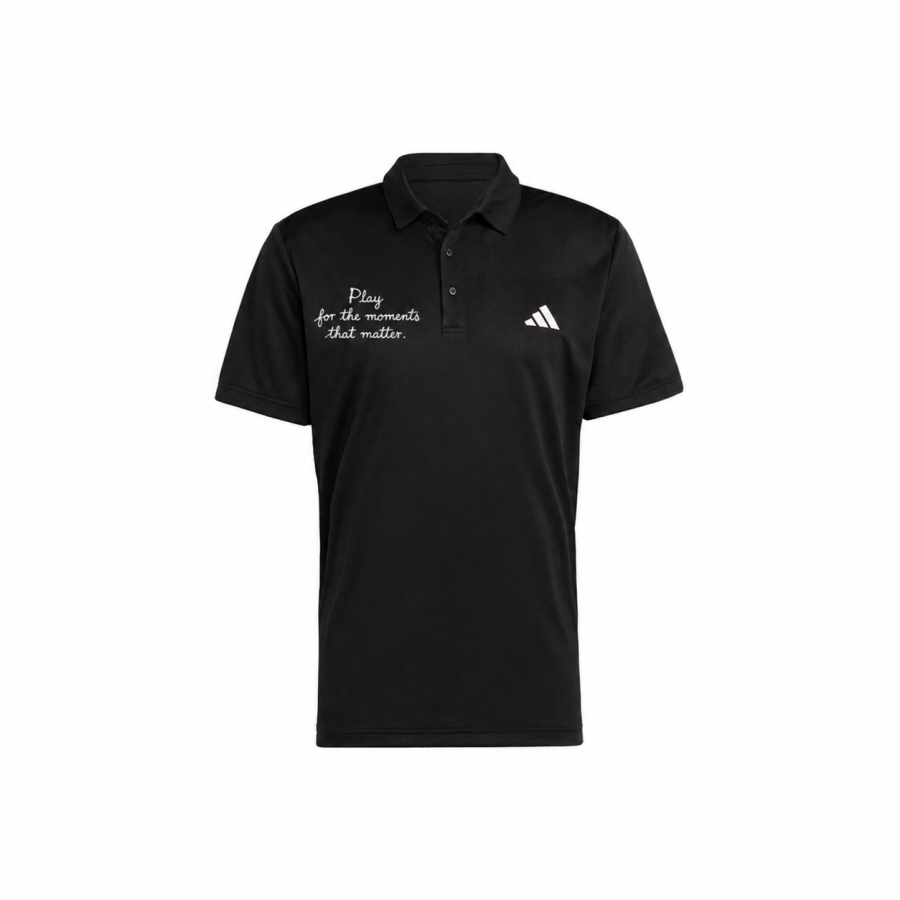 Adidas Adidas Tennis Polo Shirts Men's Black Polo Collar Moderate