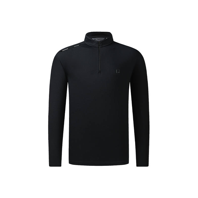 FILA Golf T Shirts Men's Pitch Black Stand Collar Moderate Other