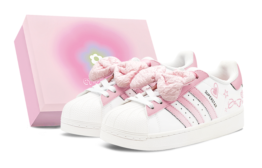 Adidas Originals Superstar 2 Skateboard Shoes Unisex Low Top Pink/White