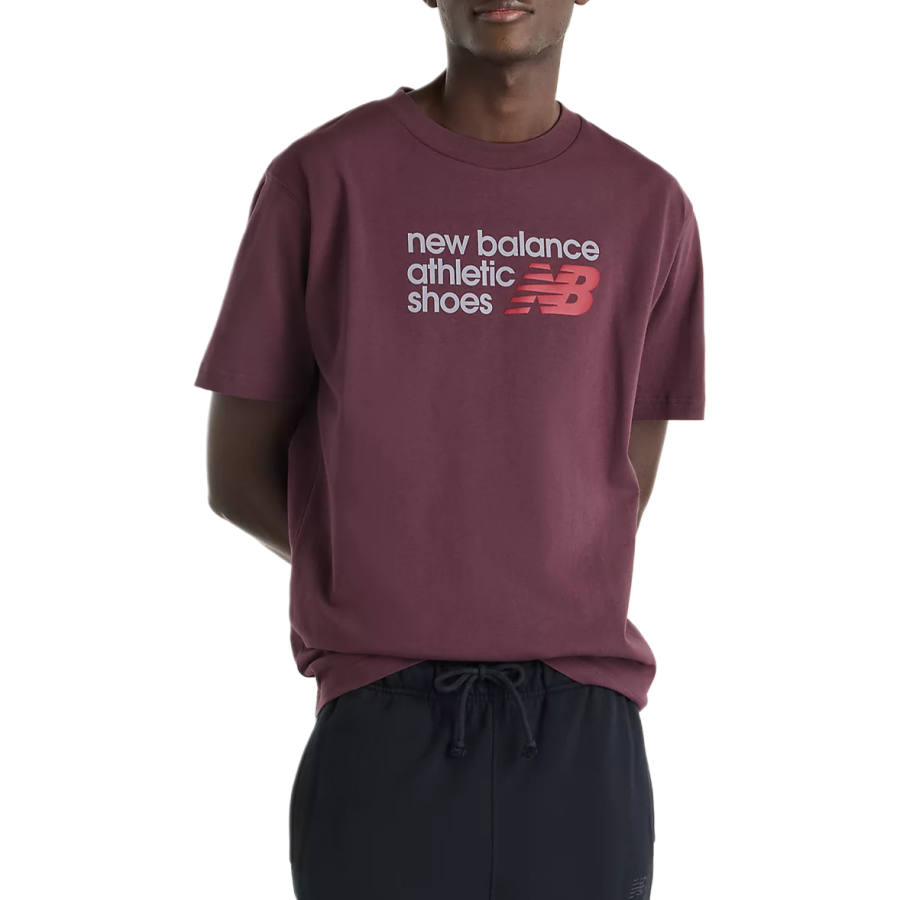 New Balance New Balance NB Athletics T Shirts Men's Cherry Bark Crew Neck Moderate