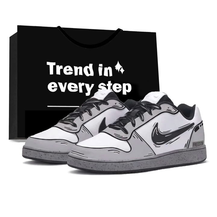 Nike Nike EBERNON Skateboard Shoes Men's Low Top Black/White/Gray
