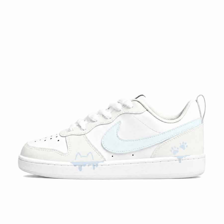 Nike Nike Court Borough Skateboard Shoes Women's Low Top Beige Blue