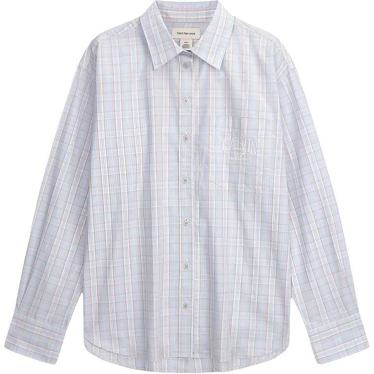 Calvin Klein Shirts Women's CIQ Misty Blue Lapel Moderate