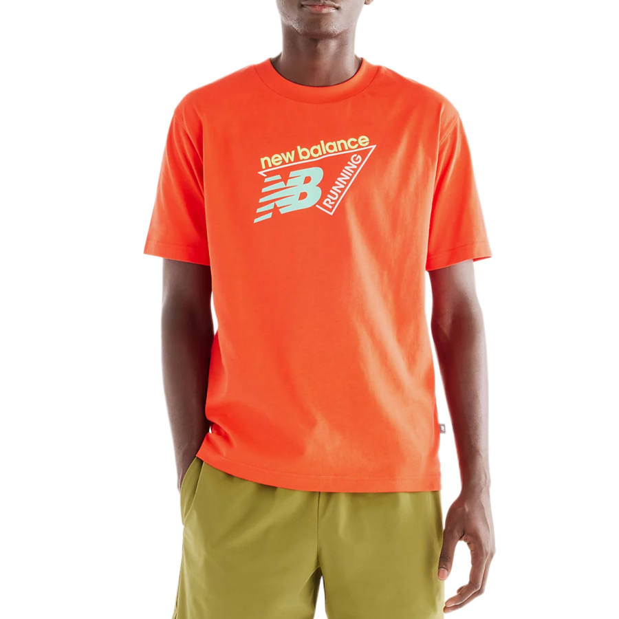 New Balance New Balance T Shirts Men's New Flame Red Crew Neck Moderate