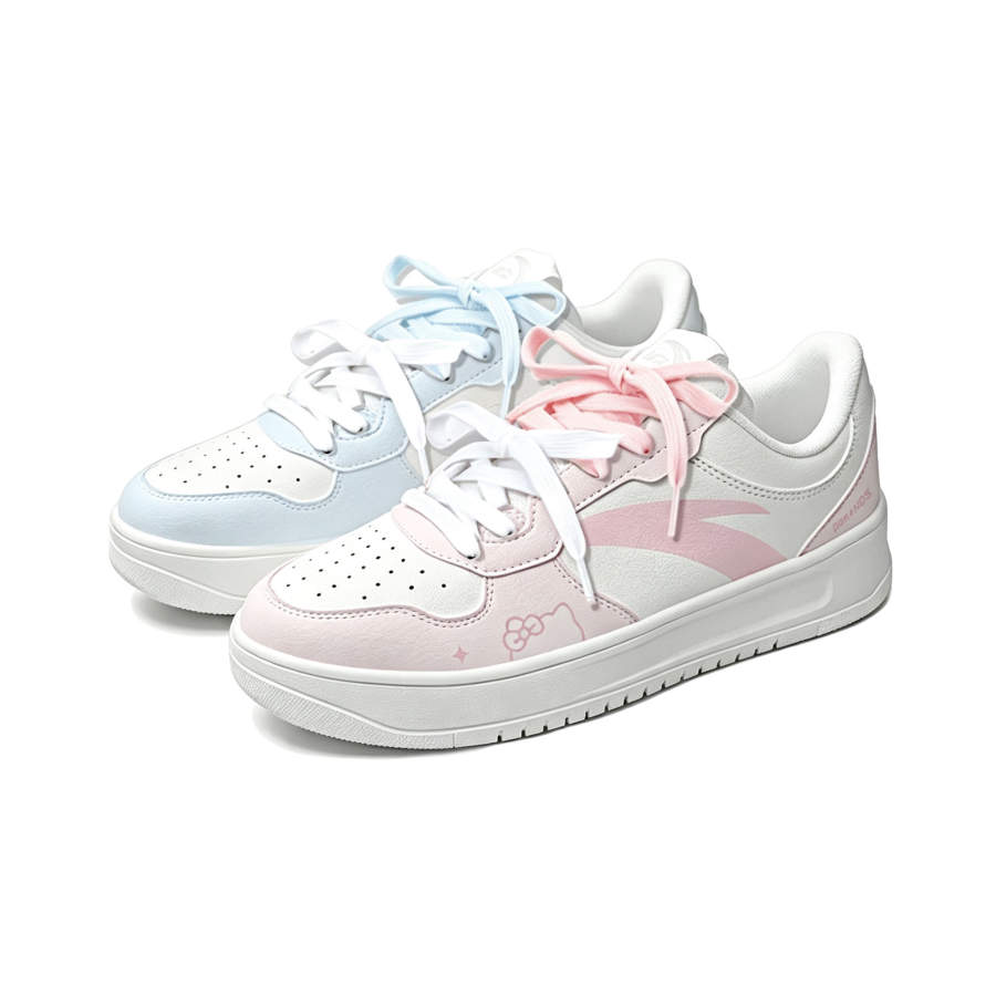 ANTA Easy Skateboard Shoes Women's Low Top Blue Pink