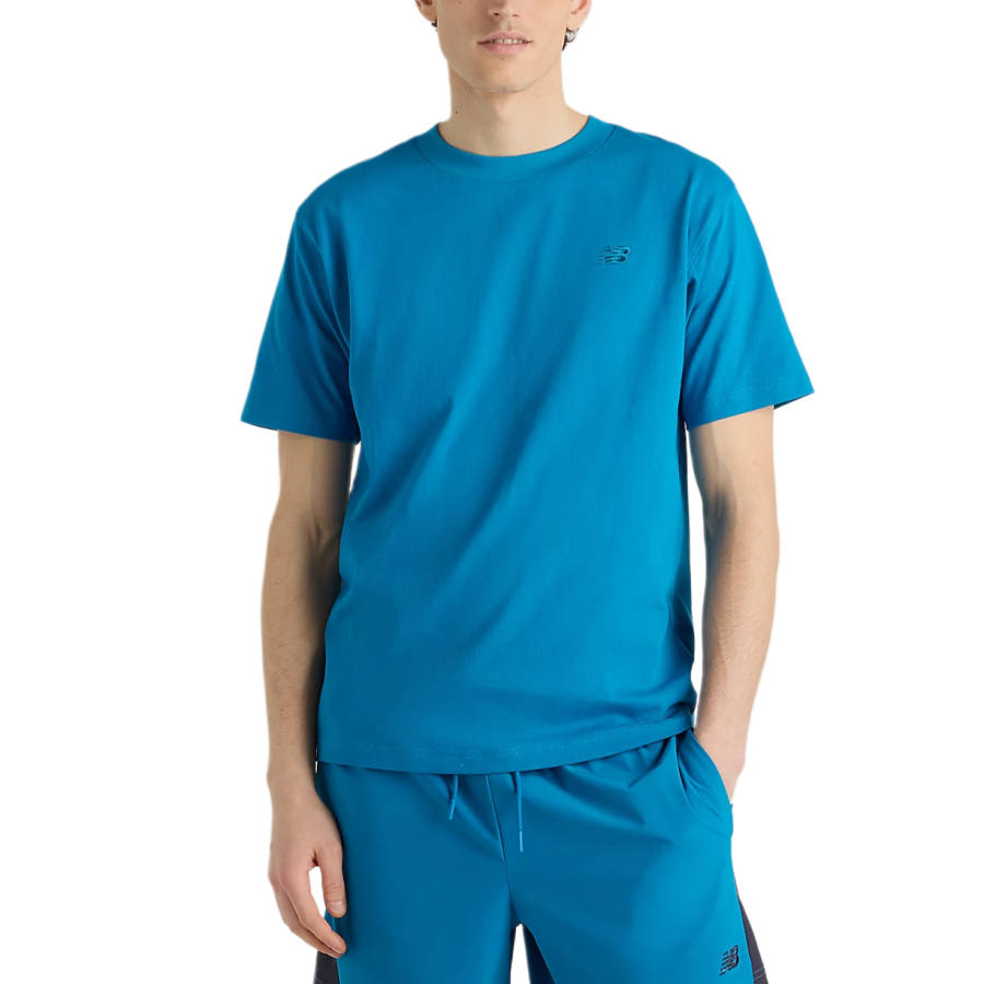 New Balance New Balance NB Athletics T Shirts Men's North Sea Blue Crew Neck Moderate