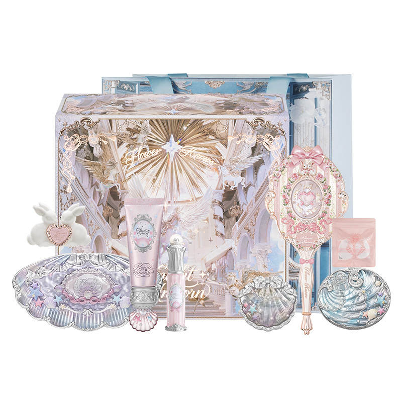 Flower Knows Shell Pearl Collection Makeup Set Box Natural Glossy Lip Matte Clear