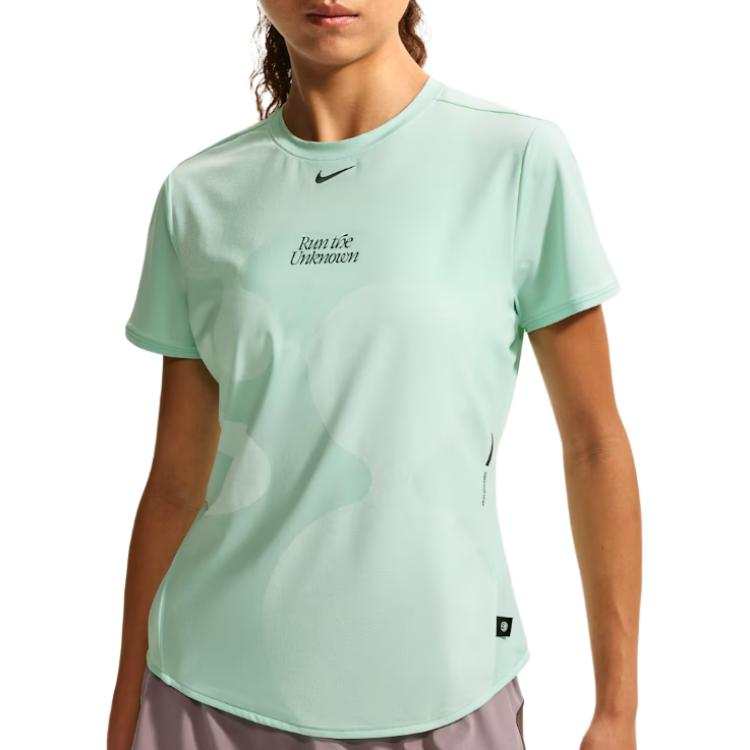 Nike Nike Running T Shirts Women's Arctic Green Crew Neck Moderate