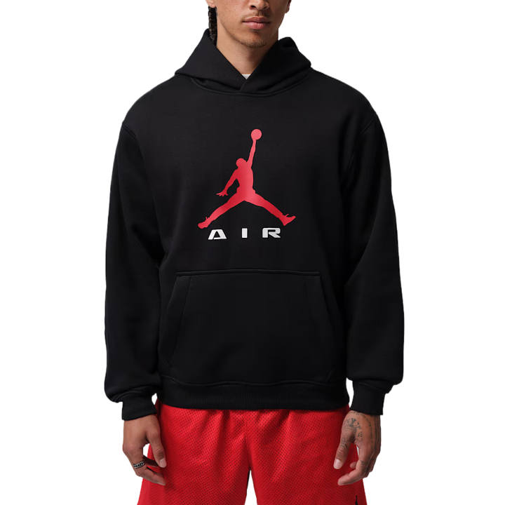 Jordan Jordan Brooklyn Sweatshirts Men's Black/Black/University Red Hooded Non Detachable Moderate