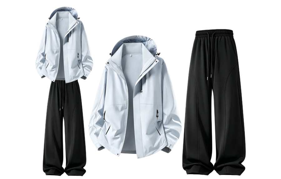 WARRIOR WARRIOR Windbreaker Jacket & Pants Sets Unisex Hooded Detachable Moderate