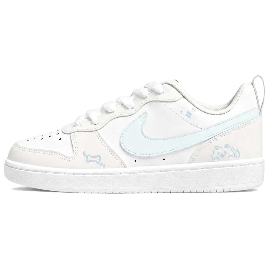 Nike Nike Court Borough Skateboard Shoes Women's Low Top Beige Blue