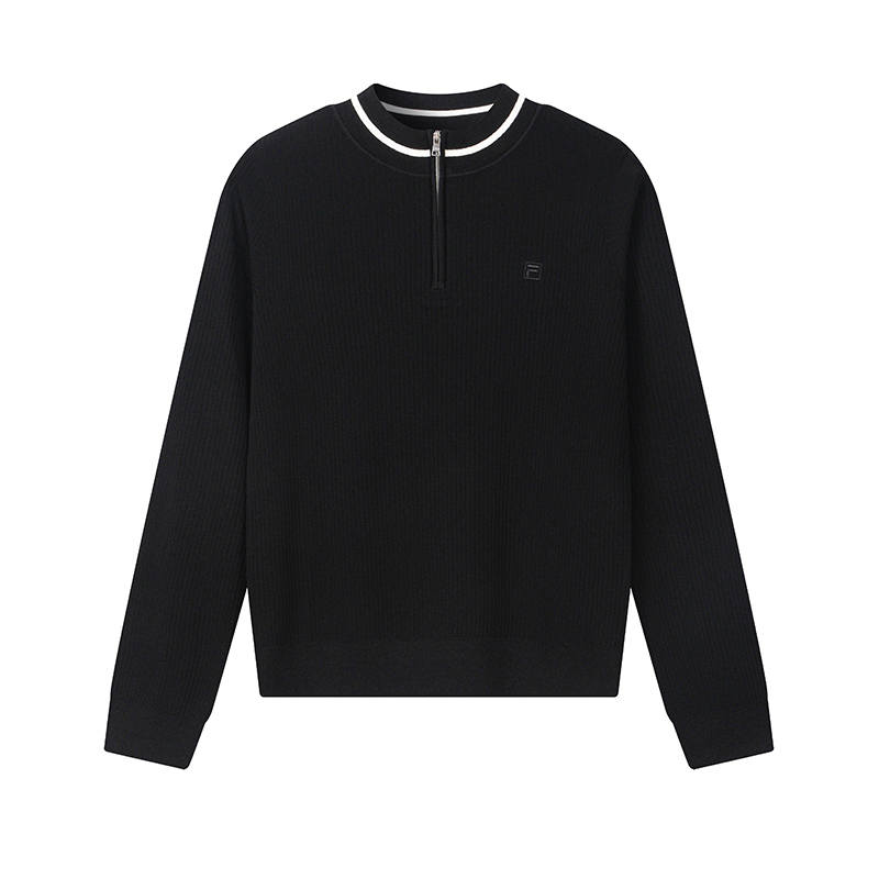 FILA WHITE Knitwear Women's Jet Black Crew Neck Moderate Other