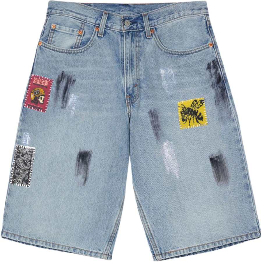 Levis Denim Shorts Men's Light Blue Moderate Straight Fit Pants