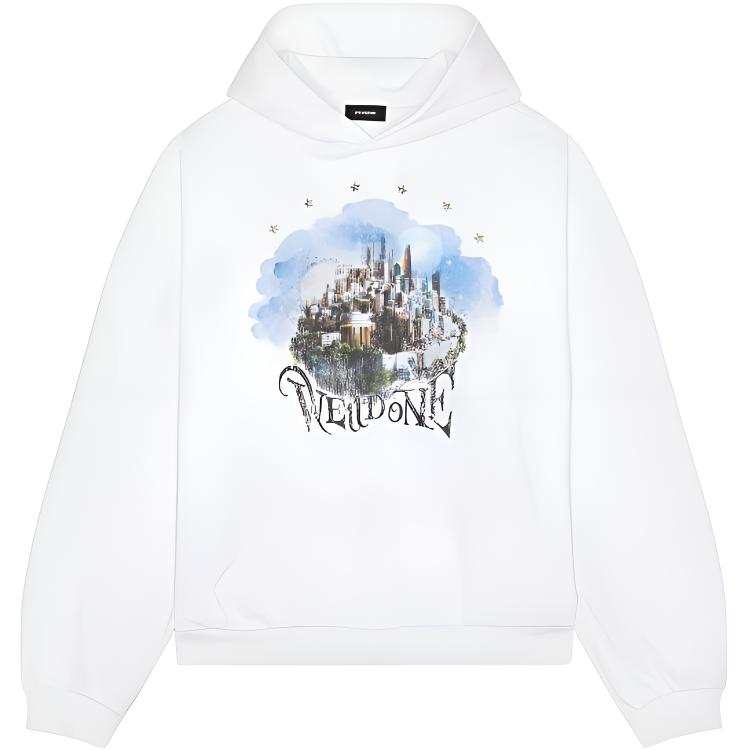 WE11DONE Sweatshirts Men's White Hooded Non Detachable Moderate