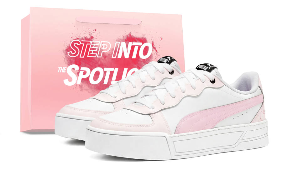 PUMA Skye Skateboard Shoes Unisex Low Top Pink/White