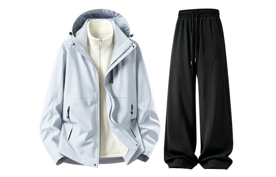 WARRIOR WARRIOR Windbreaker Jacket & Pants Sets Unisex Hooded Detachable Moderate